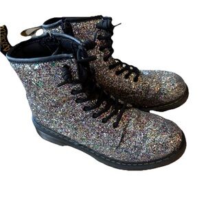 Doc Martens 1460 Glitter Boots Women's 5 Air Wair Multicolor Silver Sparkle